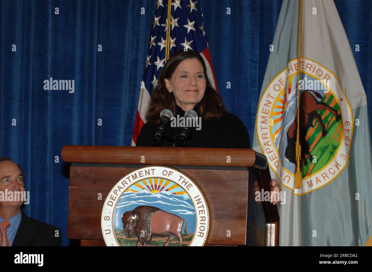 Evento che segna la pubblicazione della relazione sulle prestazioni e la responsabilità degli interni per l'esercizio fiscale 2007, con osservazioni del segretario Dirk Kempthorne, del vicesegretario P. Lynn Scarlett, del vicesegretario associato James Cason e di altri alti funzionari Foto Stock