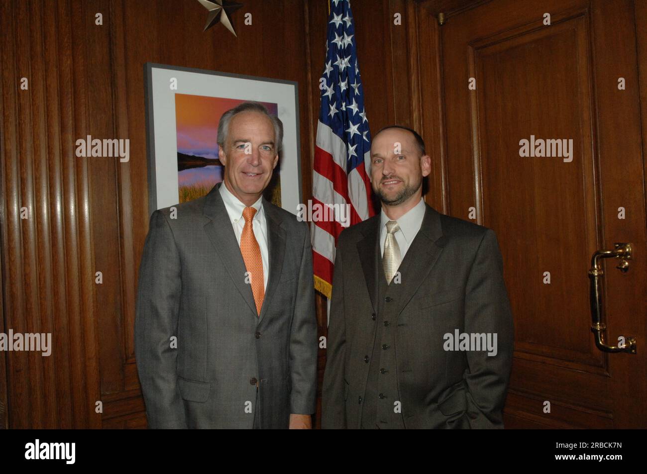 Segretario Dirk Kempthorne al Main Interior con Dan Fowler Foto Stock