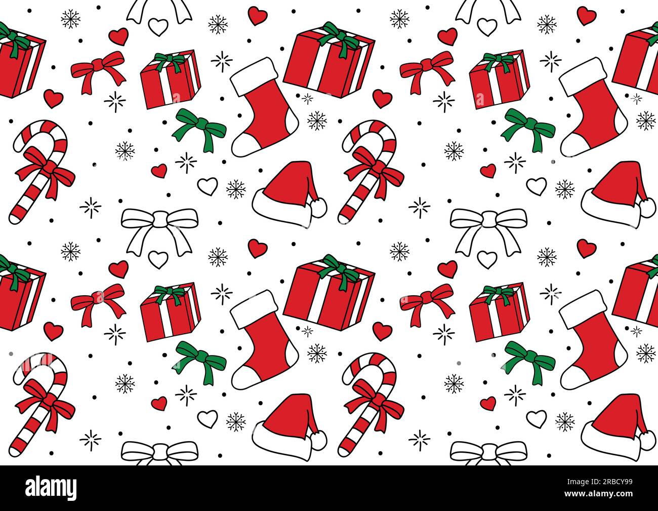 Motivo senza cuciture di ornamento di Natale, per carta da imballaggio e sfondo di Natale Illustrazione Vettoriale