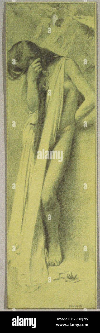 Modello di riproduzione per la parte destra della foglia per le allegorie amorose di Gerlach. Nuova serie, Plate 30 1895 di Koloman Moser Foto Stock