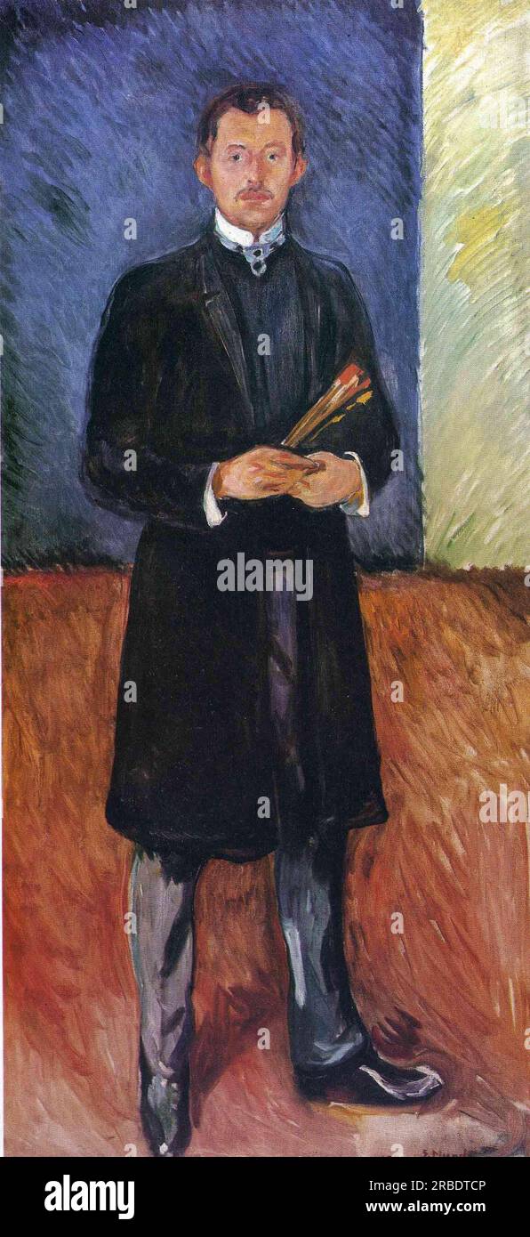 Autoritratto con pennelli 1904 di Edvard Munch Foto Stock