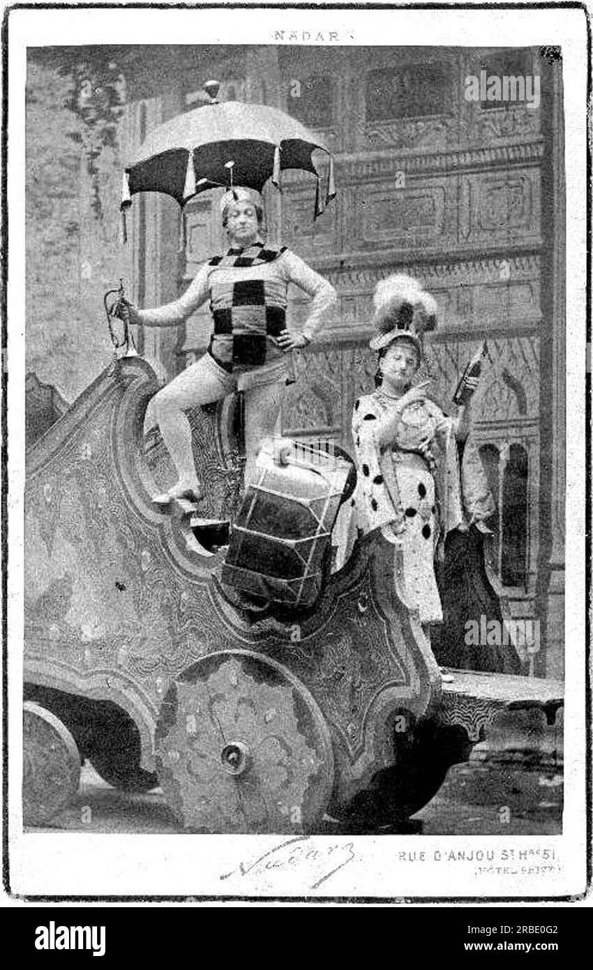 Zulma Bouffar et Christian Dans le Voyage Dans la Lune 1875 di Felix Nadar Foto Stock