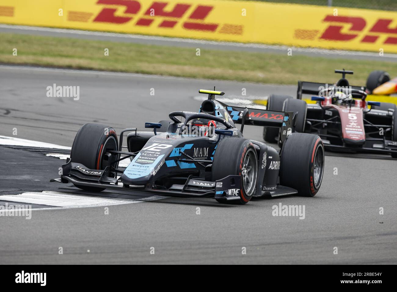 12 LECLERC Arthur (mco), DAMS, Dallara F2, azione durante l'ottavo round del Campionato FIA di Formula 2 2023 dal 7 al 9 luglio 2023 sul circuito di Silverstone, a Silverstone, Regno Unito Foto Stock