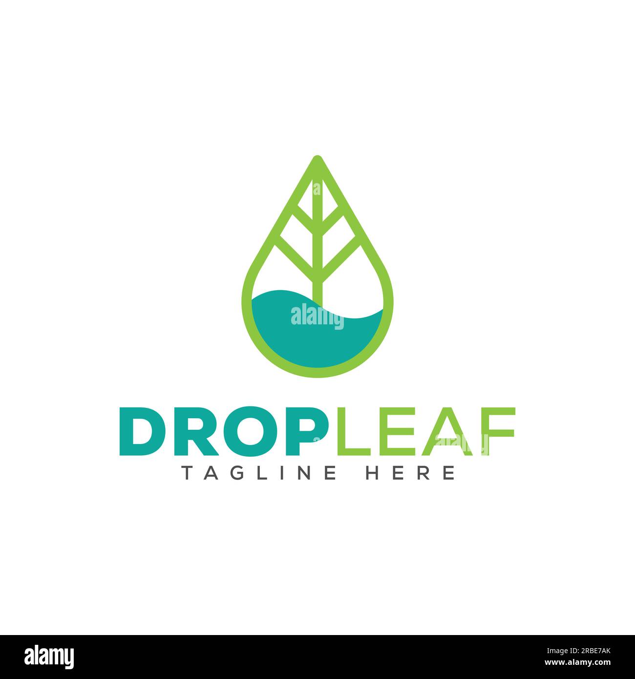 modello di design del logo eps10 vector water o drop leaf. simbolo dell'acqua dolce isolato su sfondo bianco Illustrazione Vettoriale