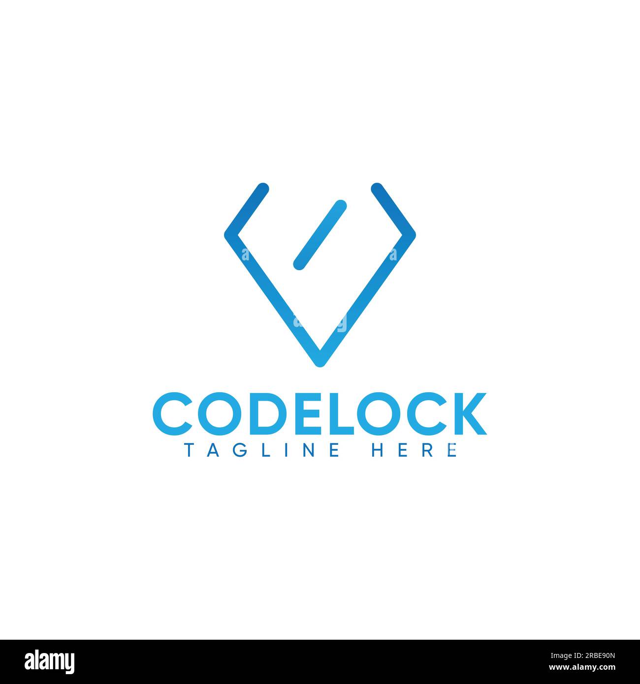 logo di blocco del codice vettoriale eps10 con lettera iniziale contro icona della tecnologia o simbolo isolato su sfondo bianco Illustrazione Vettoriale