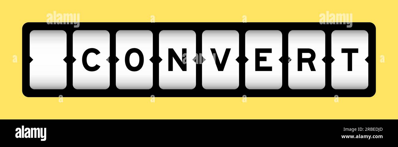 Colore nero in Word Converti su banner slot con sfondo giallo Illustrazione Vettoriale