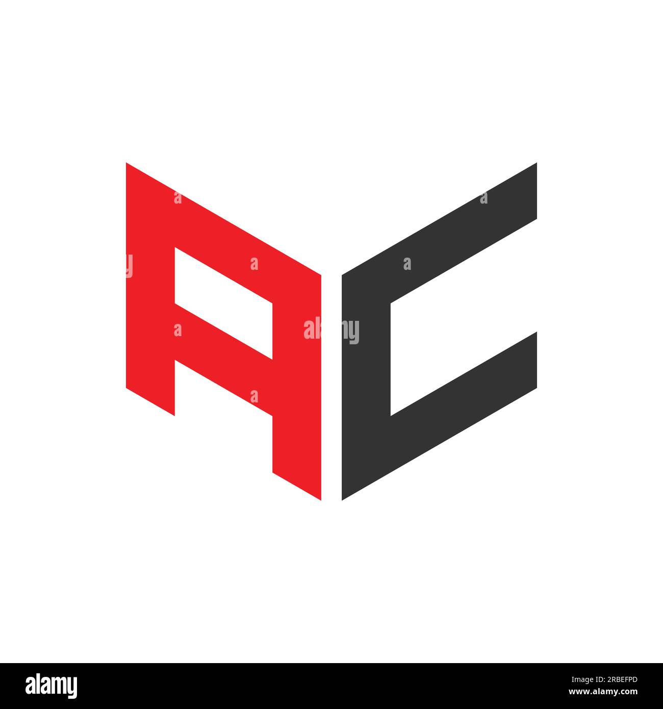modello di design con lettere iniziali vettoriali ac o ca eps10 isolato su sfondo bianco Illustrazione Vettoriale