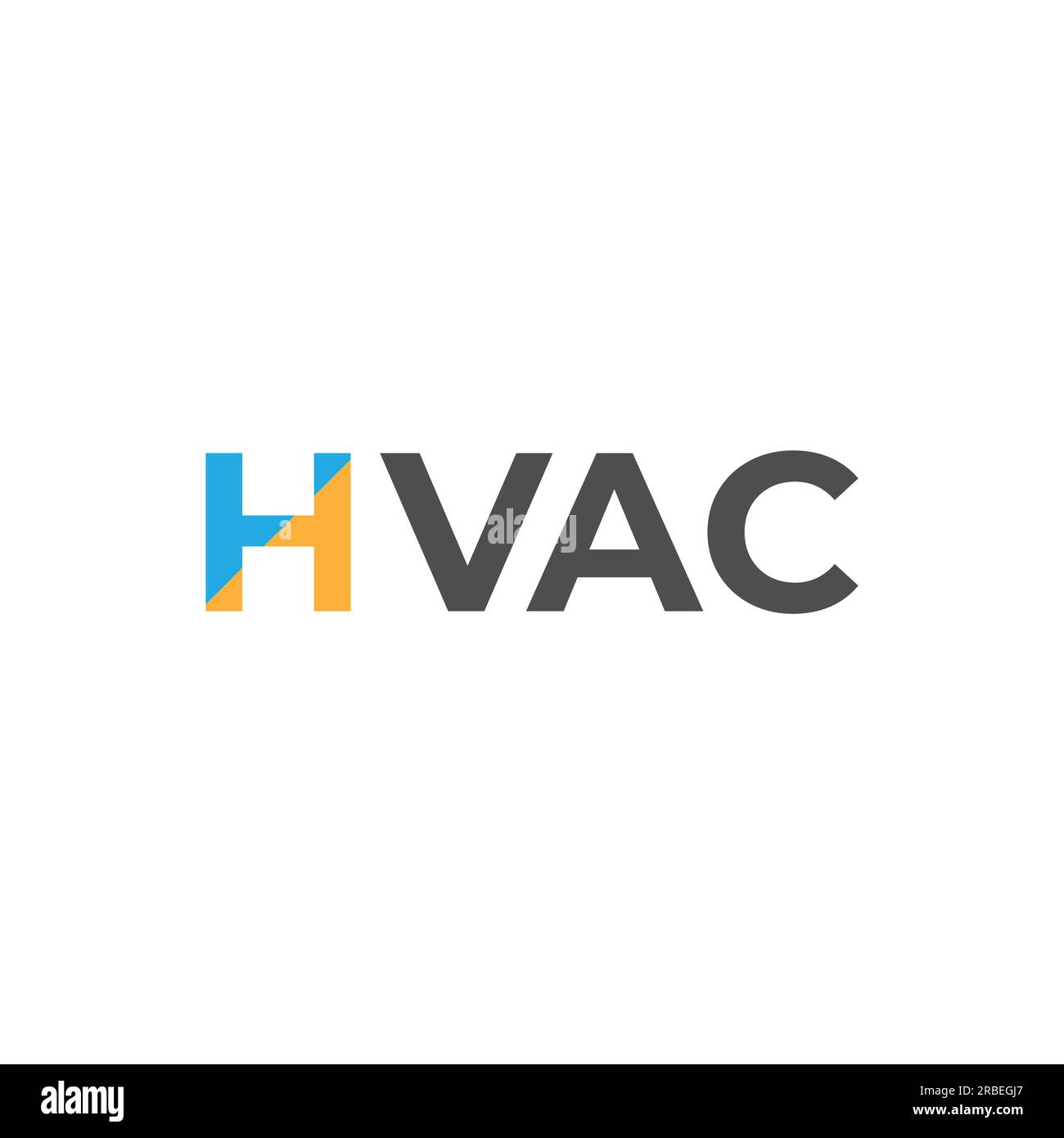 design del logo del tecnico hvac con lettera iniziale vettoriale eps1o isolato su sfondo bianco Illustrazione Vettoriale