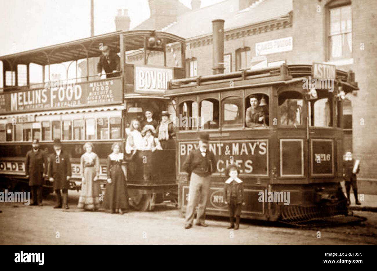 Tram a vapore, Aston, Birmingham, inizio anni '1900 Foto Stock