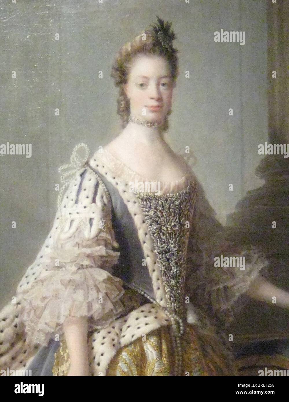 Ritratto di Sofia Carlotta di Meclemburgo-Strelitz, moglie di re Giorgio III di Allan Ramsay Foto Stock