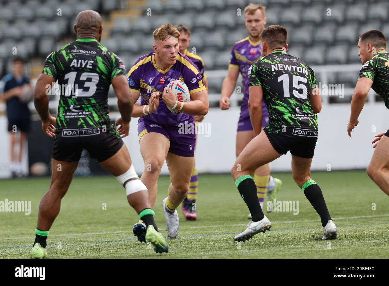 Newcastle, Regno Unito. 11 giugno 2023. Connor Moore del Newcastle Thunder in azione durante il match per il BETFRED Championship tra Newcastle Thunder e Whitehaven RLFC a Kingston Park, Newcastle, domenica 9 luglio 2023. (Foto: Chris Lishman | mi News) crediti: MI News & Sport /Alamy Live News Foto Stock