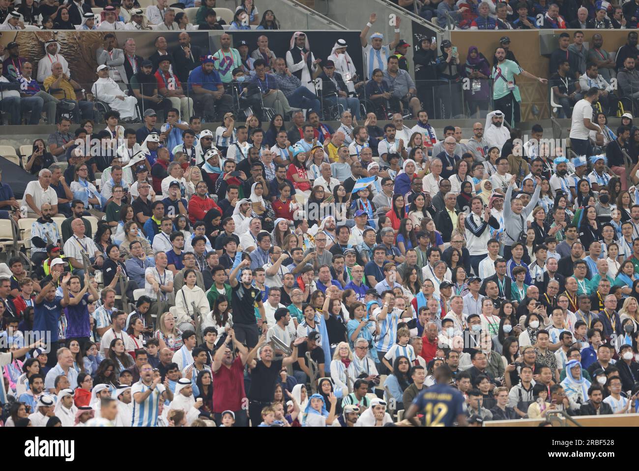 Lusail, Qatar, diciottesimo. Dicembre 2022. Tifosi argentini durante la partita tra Argentina e Francia, partita 64, finale della Coppa del mondo FIFA Qatar Foto Stock