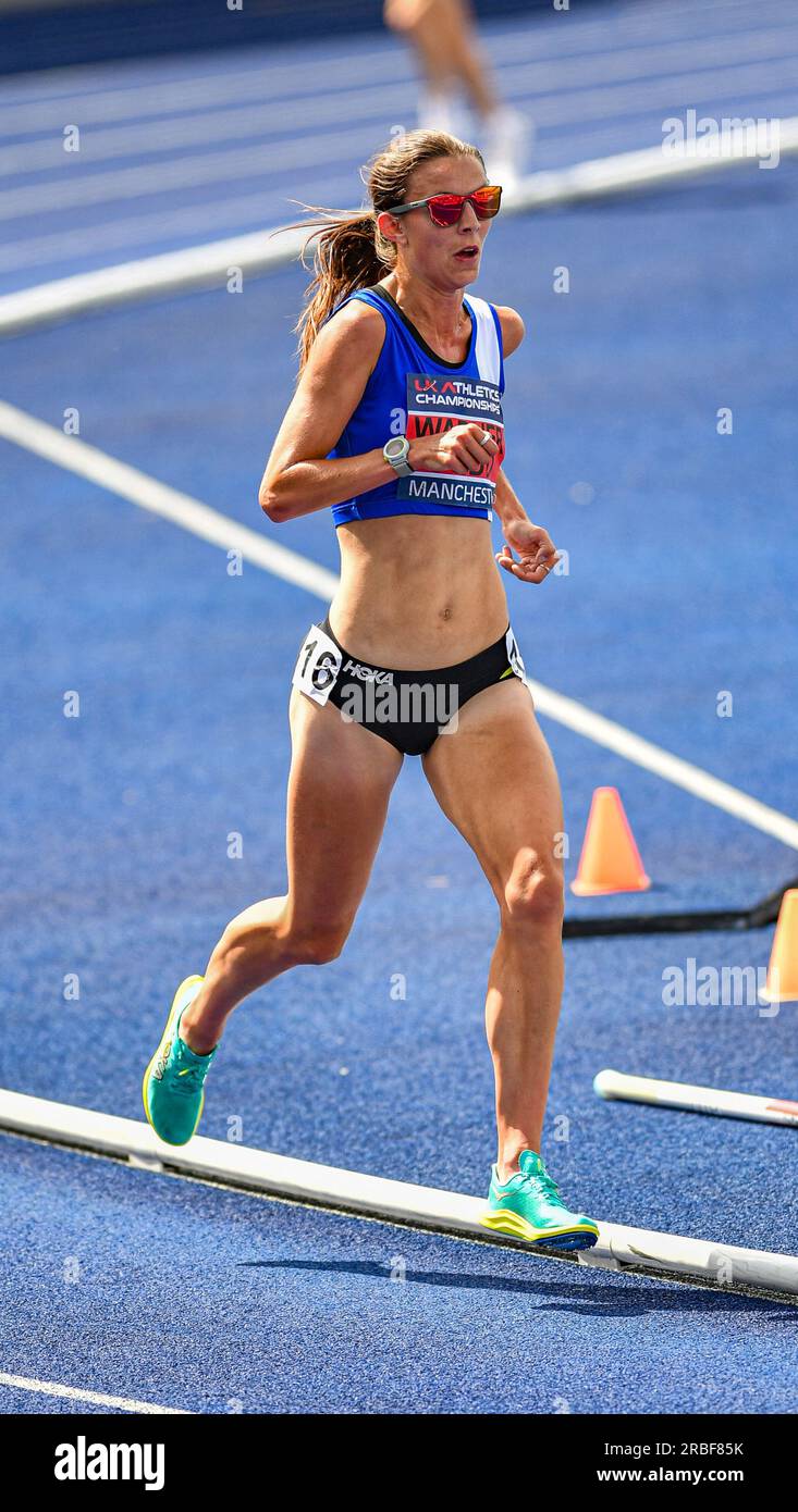 Manchester, Regno Unito. 9 luglio 2023; Manchester Regional Arena, Manchester, Lancashire, Inghilterra; 2023 Muller UK Athletics Championships Manchester; Jessica Warner-Judd sta per vincere il credito di 5000 milioni: Action Plus Sports Images/Alamy Live News Foto Stock