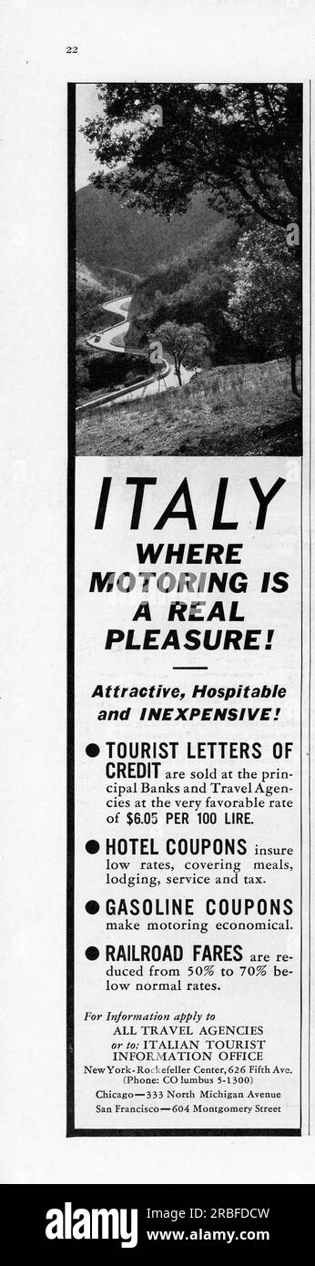 Vintage Time Magazine 29 giugno 1936 annuncio numero, USA Foto Stock