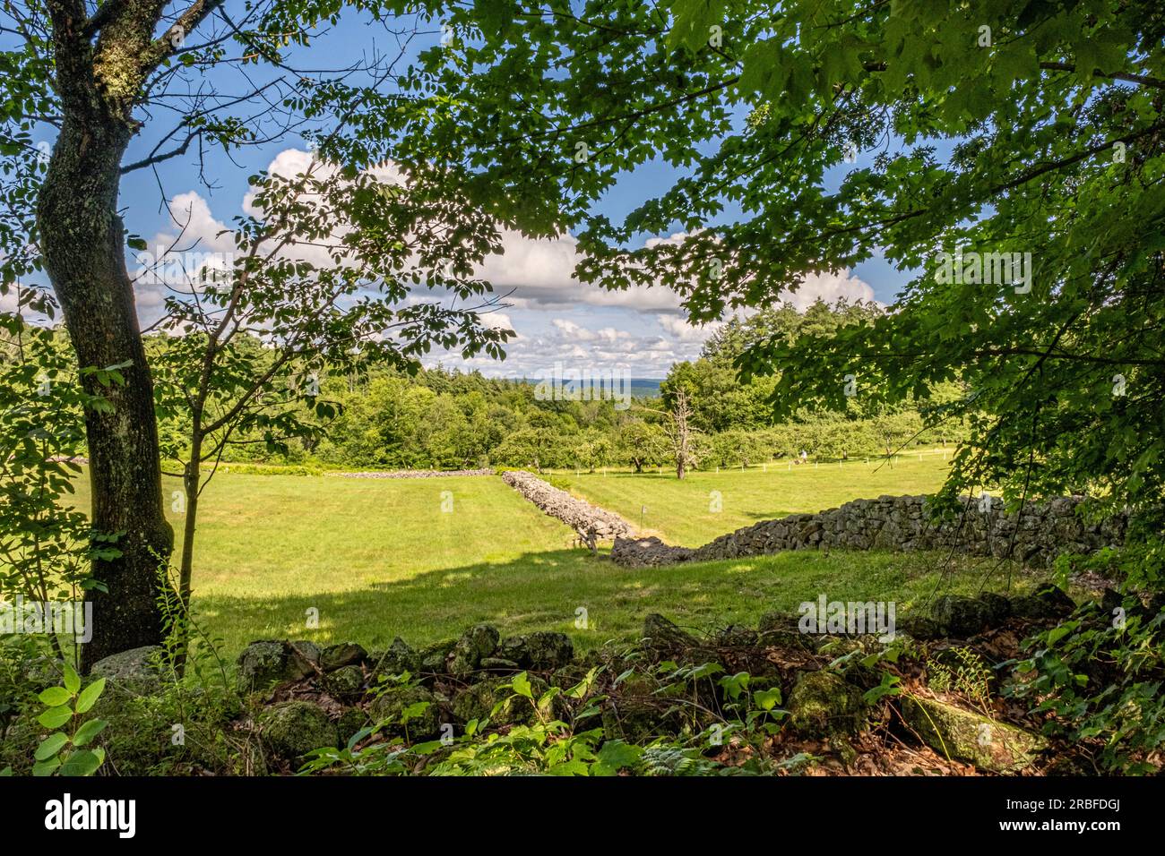 Una fattoria rurale a New Salem, Massachusetts Foto Stock