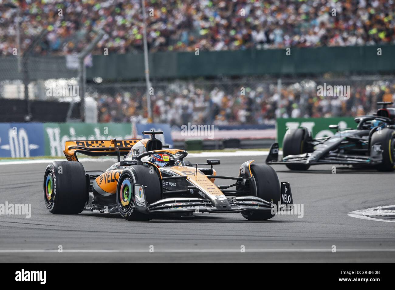 81 PIASTRI Oscar (aus), McLaren F1 Team MCL60, azione durante il Gran Premio di Formula 1 2023 Aramco British, decima prova del Campionato del mondo di Formula 1 2023 dal 7 al 9 luglio 2023 sul circuito di Silverstone, a Silverstone, Regno Unito Foto Stock