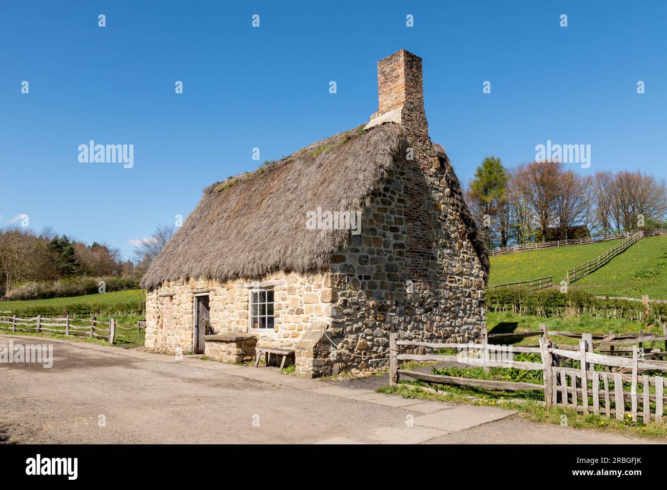 The Quilter's Cottage, museo Beamish, contea di Durham Regno Unito Foto Stock