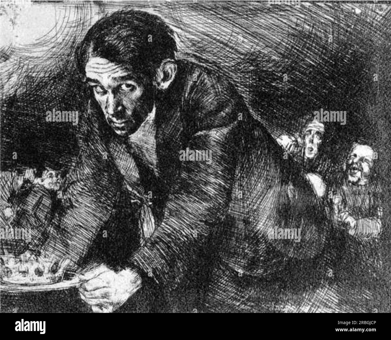 Autoritratto in cliché-verre 1922 di Bruno Schulz Foto Stock