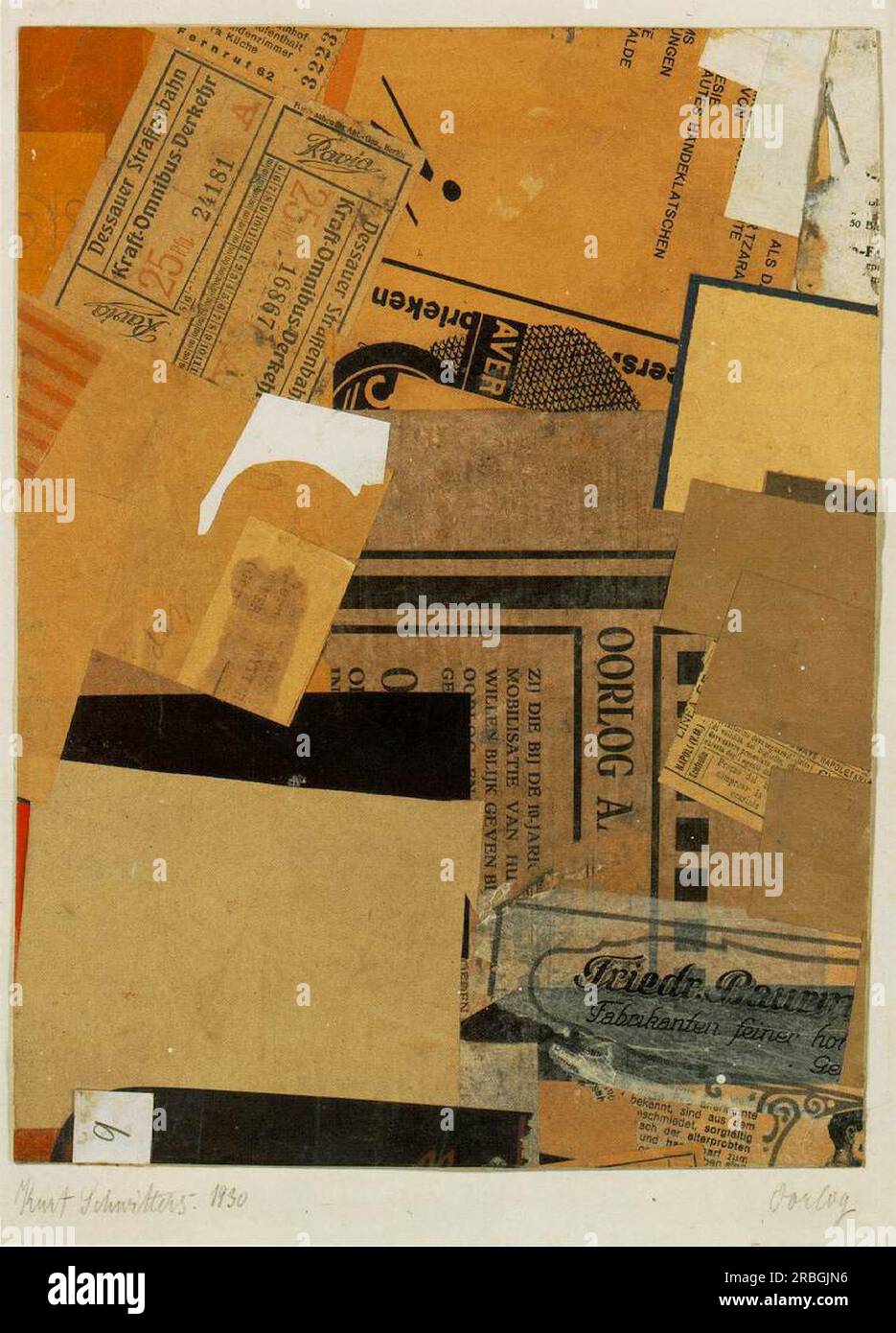 Oorlog 1930 di Kurt Schwitters Foto Stock