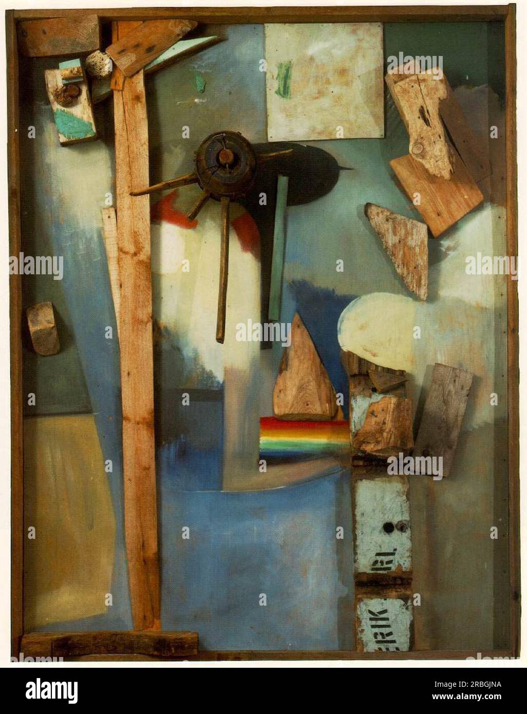 Merzpicture con Rainbow 1939 di Kurt Schwitters Foto Stock