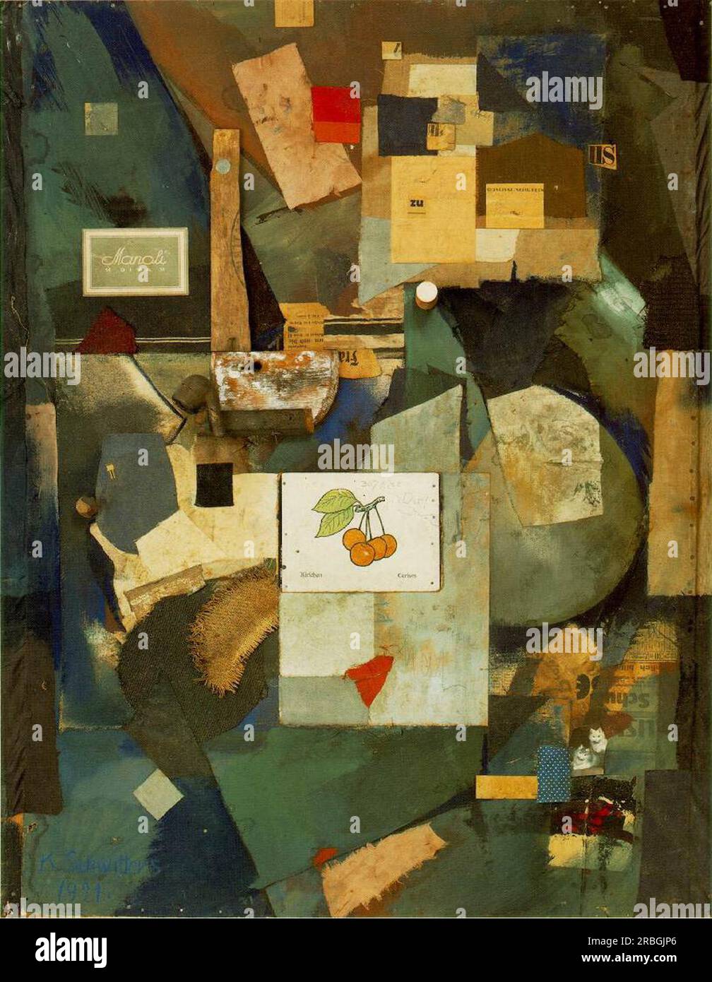 Merz Picture 32A (The Cherry Picture) 1921 di Kurt Schwitters Foto Stock