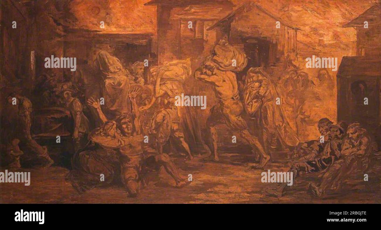 The Fire of London 1843 di David Scott Foto Stock