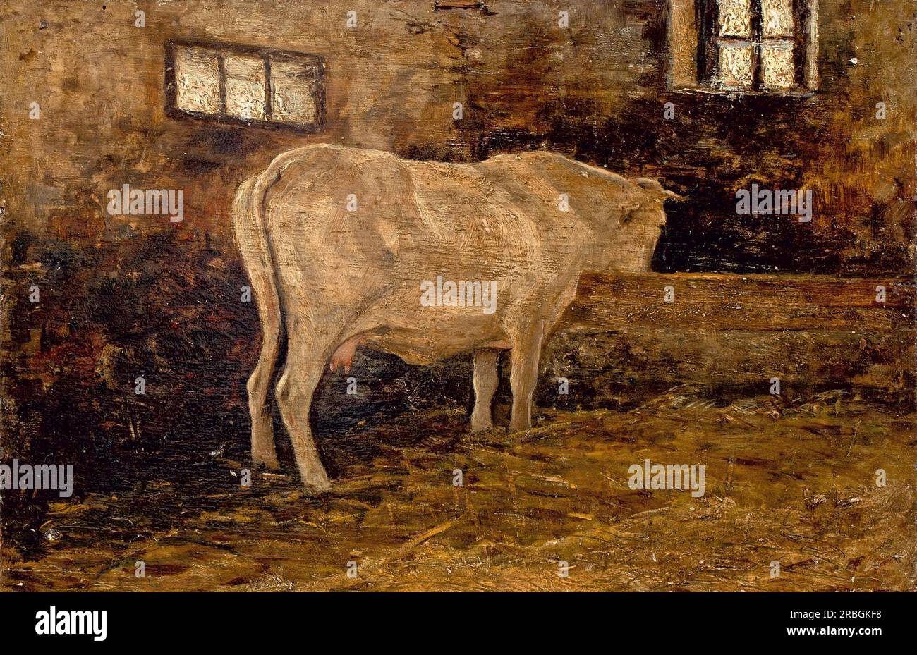 Mucca in stalla 1899 di Giovanni Segantini Foto Stock