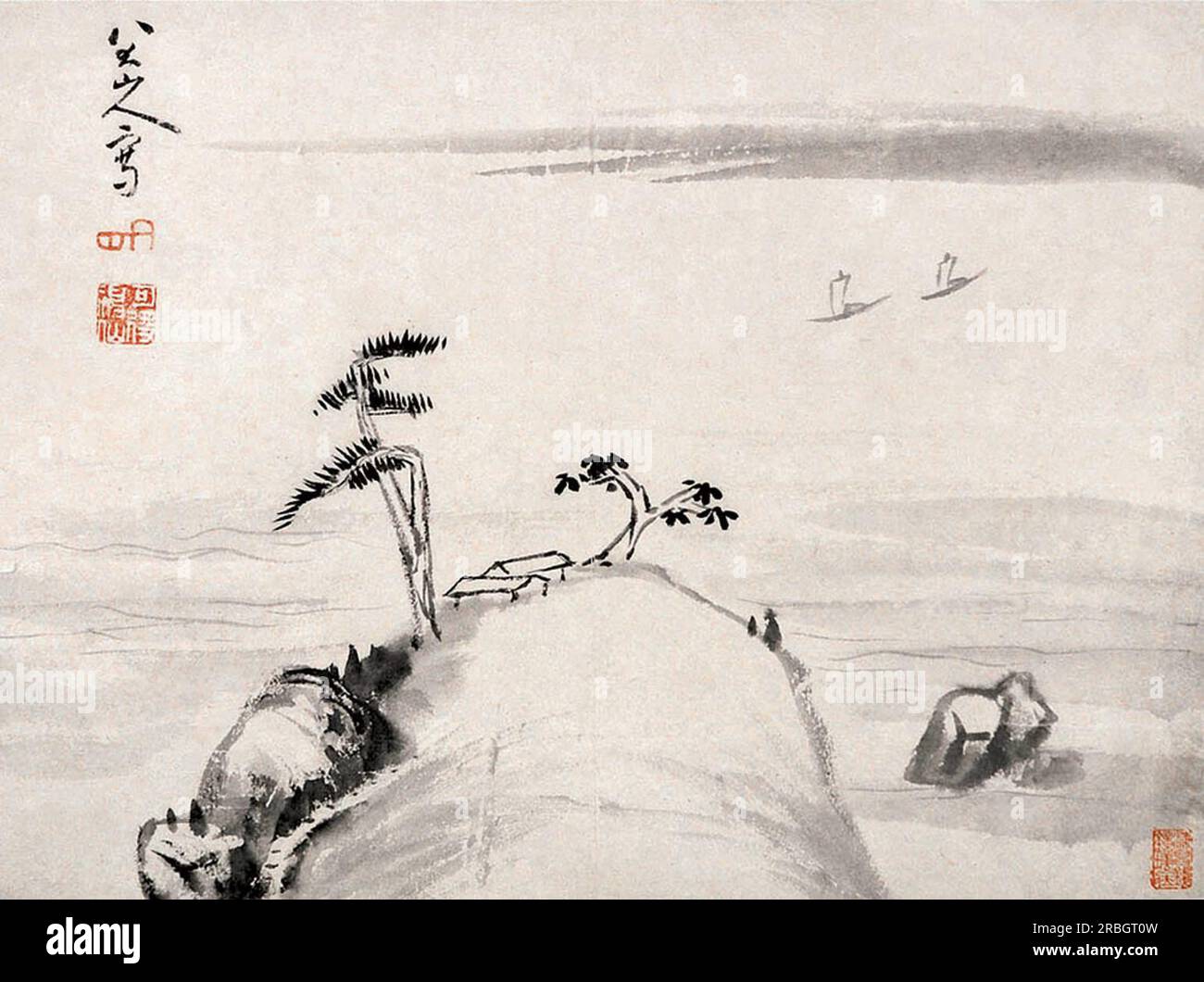 Paesaggio (album Leaf) di bada Shanren Foto Stock