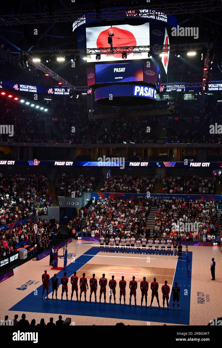 Pasay City, Filippine. 9 luglio 2023. Vista generale pallavolo : FIVB Volleyball Nations League 2023 turno preliminare maschile tra Giappone e Polonia presso SM Mall of Asia Arena, a Pasay City, Filippine . Credito: SportsPressJP/AFLO/Alamy Live News Foto Stock