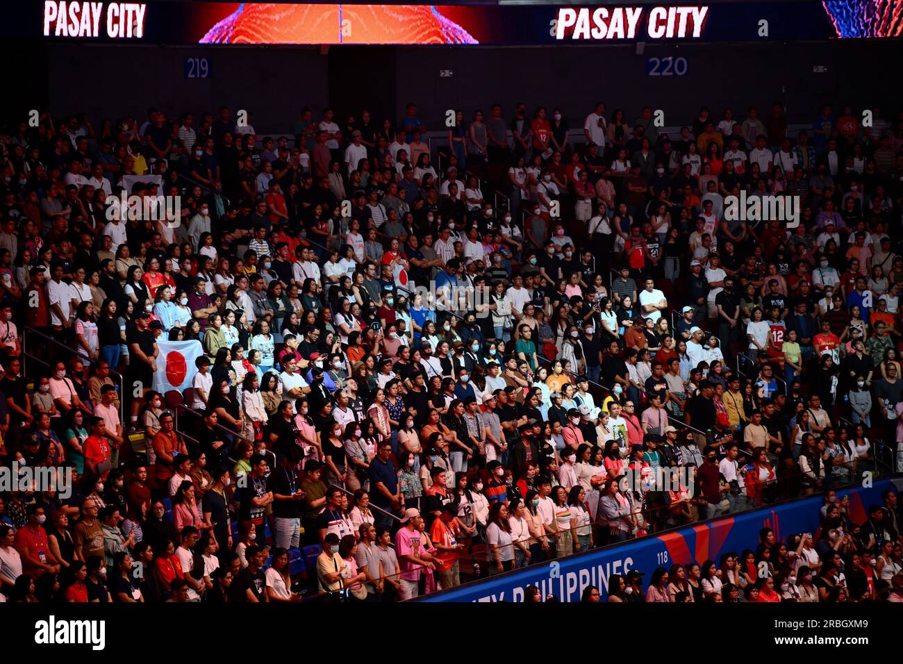 Pasay City, Filippine. 9 luglio 2023. Vista generale pallavolo : FIVB Volleyball Nations League 2023 turno preliminare maschile tra Giappone e Polonia presso SM Mall of Asia Arena, a Pasay City, Filippine . Credito: SportsPressJP/AFLO/Alamy Live News Foto Stock