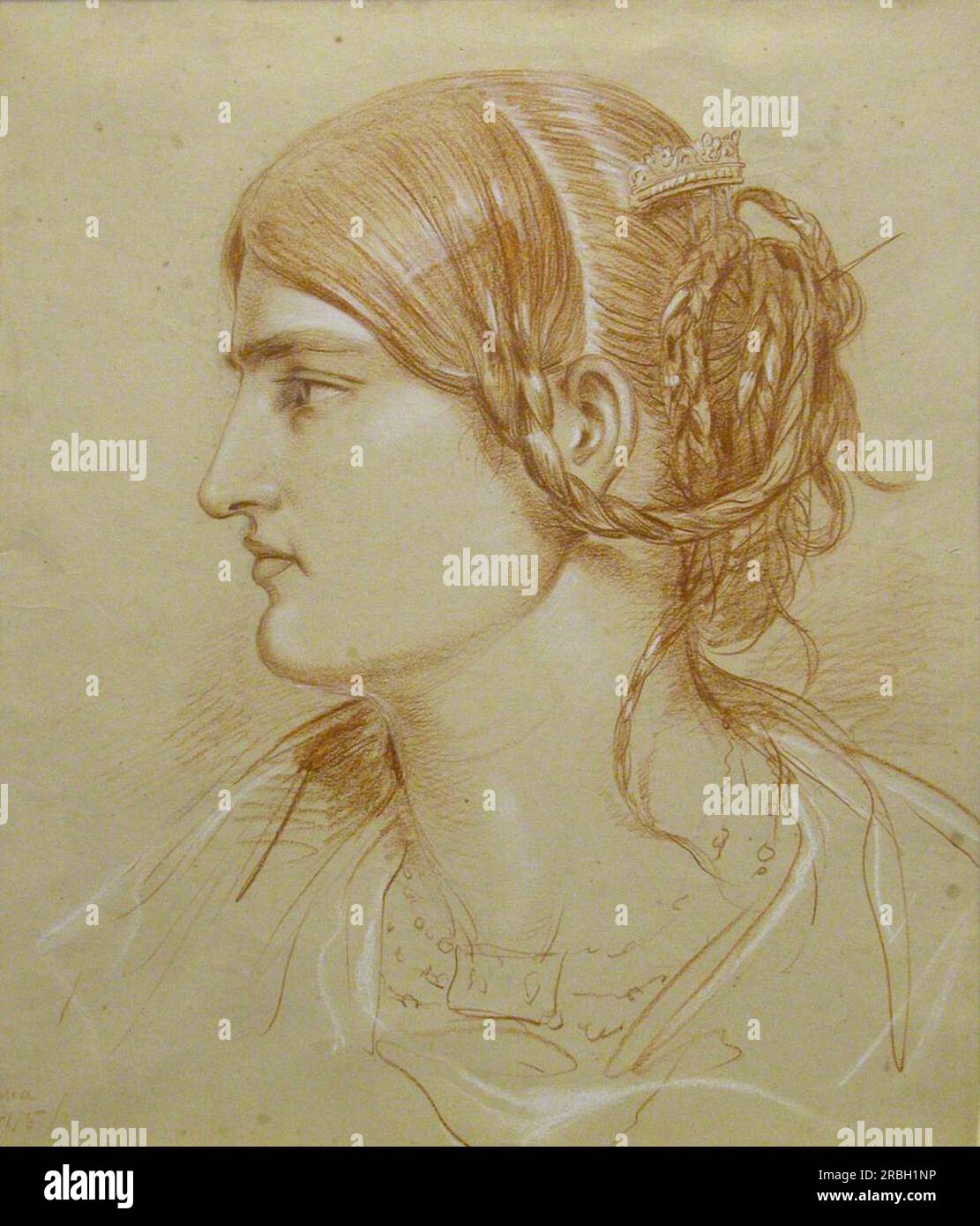 Profilo della testa di una donna 1845 di Thomas Stuart Smith Foto Stock