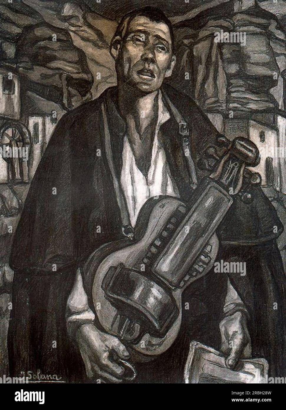 The Blind Musician 1920 di Jose Gutierrez Solana Foto Stock