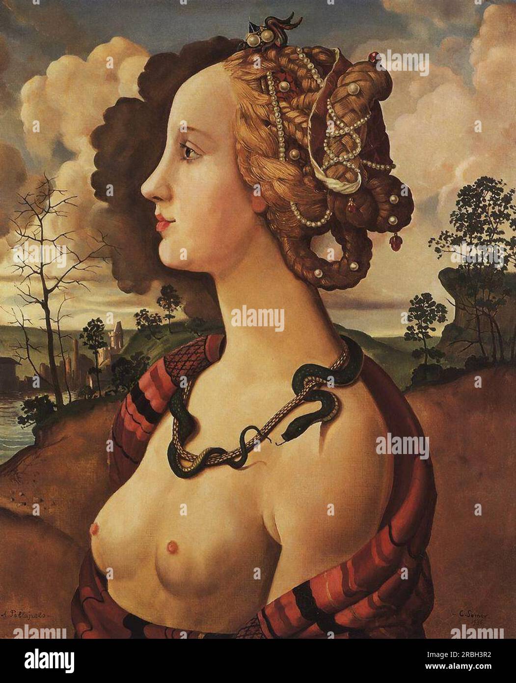 Copia di 'Ritratto di Simonetta Vespucci' di Piero di Cosimo 1939 di Konstantin Somov Foto Stock