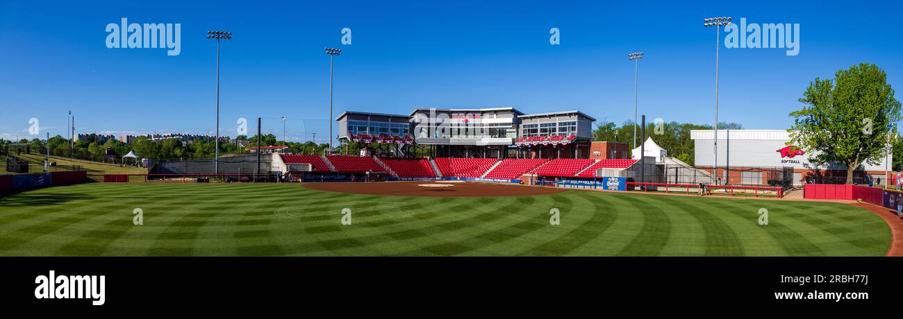 Fayetteville, Arkansas - 7 maggio 2023: Bogle Park è sede della squadra di softball Razorback della University of Arkansas Foto Stock