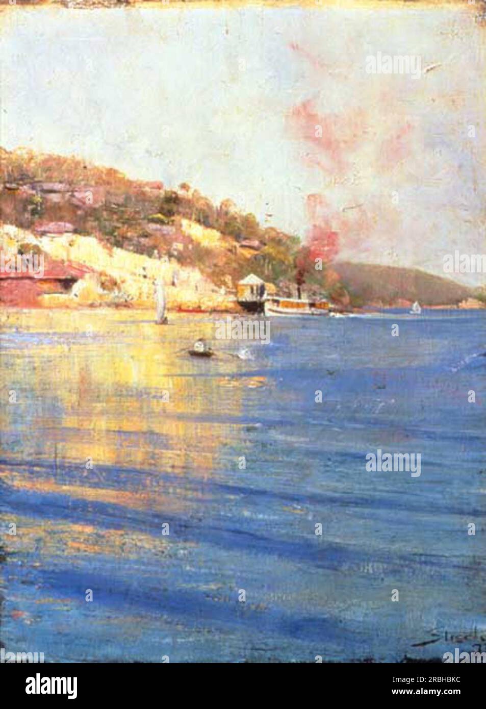 The Point Wharf, Mosman Bay 1893 di Arthur Streeton Foto Stock