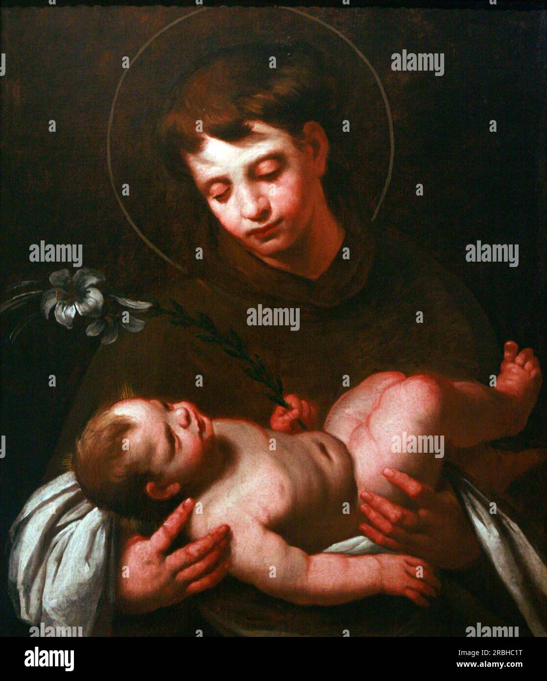 Sant'Antonio da Padova con Gesù bambino 1625 di Bernardo Strozzi Foto Stock