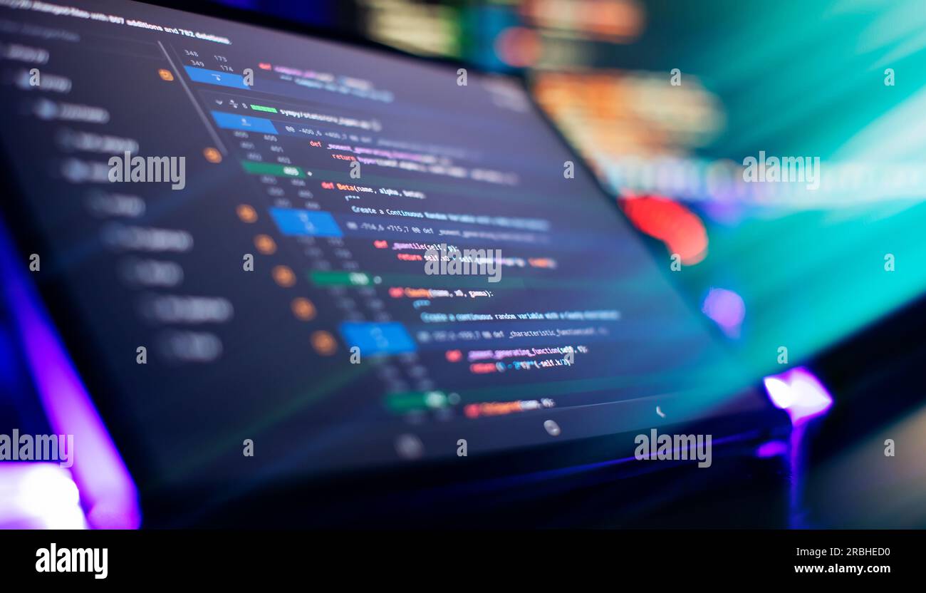 Concetto di industria della tecnologia digitale sviluppo di programmazione e codifica Foto Stock