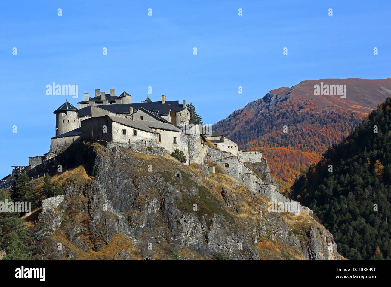 Chateau-Ville-Vieille, Queyras, Alpes-de-Haute-Provence, Provence-Alpes-Cote d'Azur, Francia Foto Stock