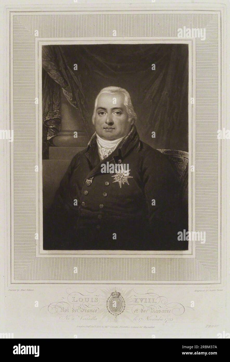Luigi XVIII, re di Francia 1812 di Charles Turner Foto Stock