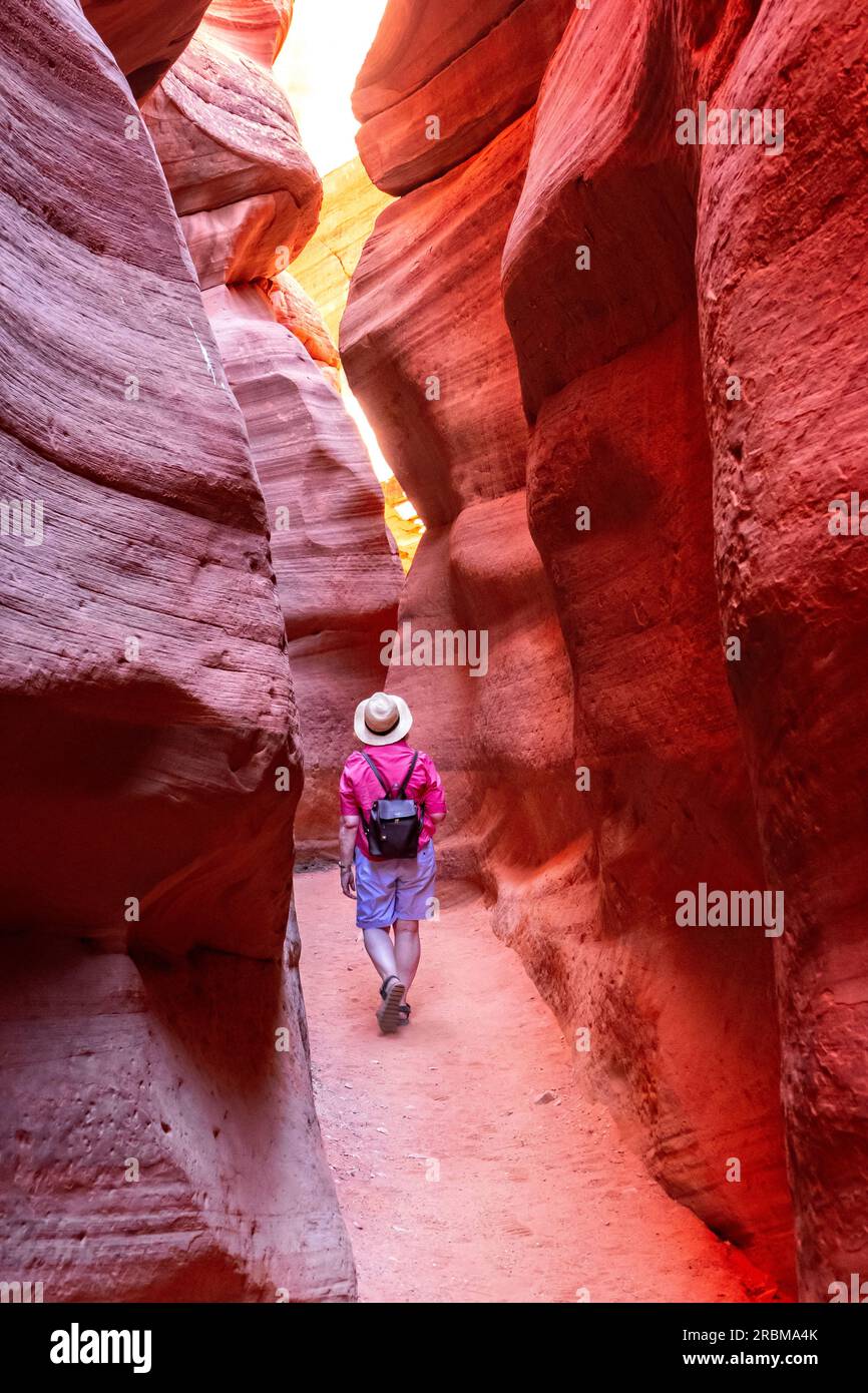 PEEK-A-Boo slot Canyon vicino a Kanab, Utah, USA Foto Stock