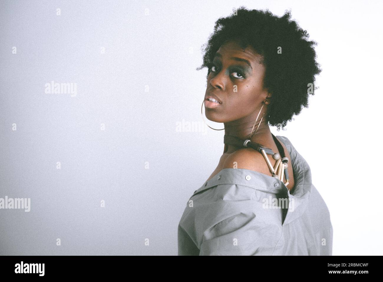 Studio Photography of Black Model Foto Stock