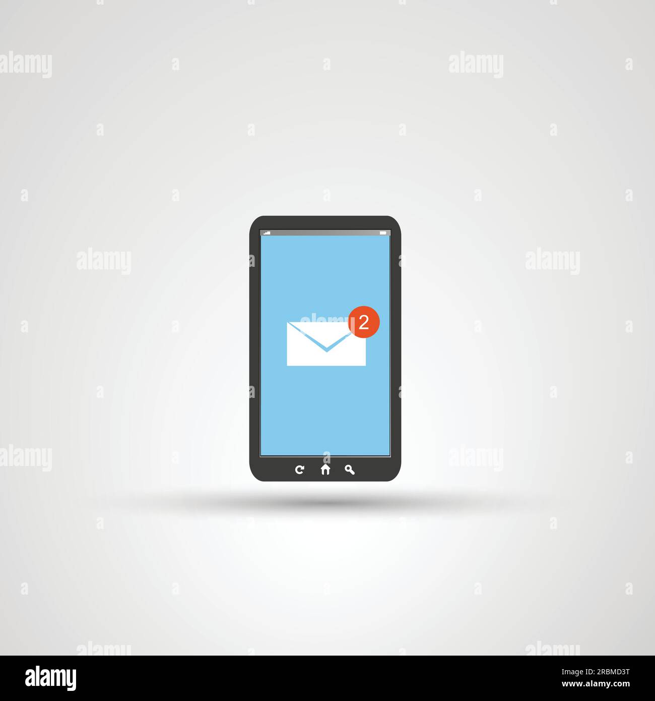 Progettazione di smart phone con concetto di posta non letta Illustrazione Vettoriale