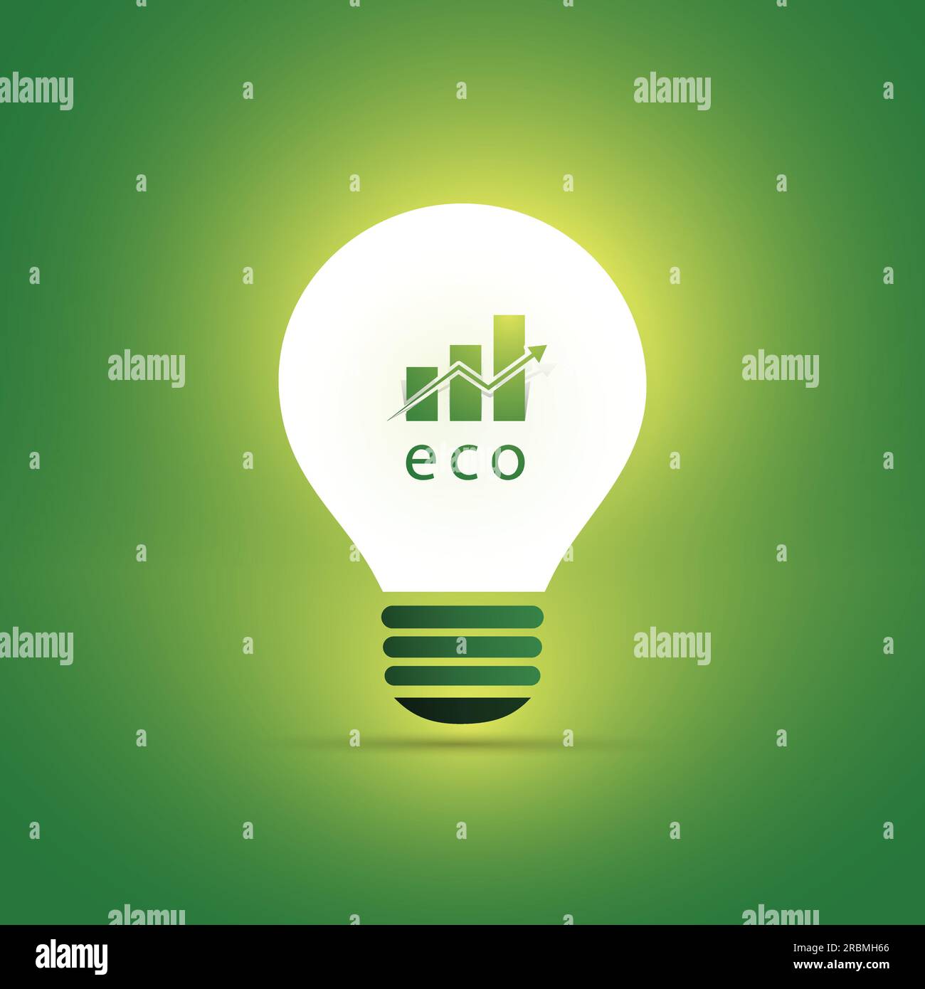 Icona del concetto di energia ecologica - crescita economica Illustrazione Vettoriale