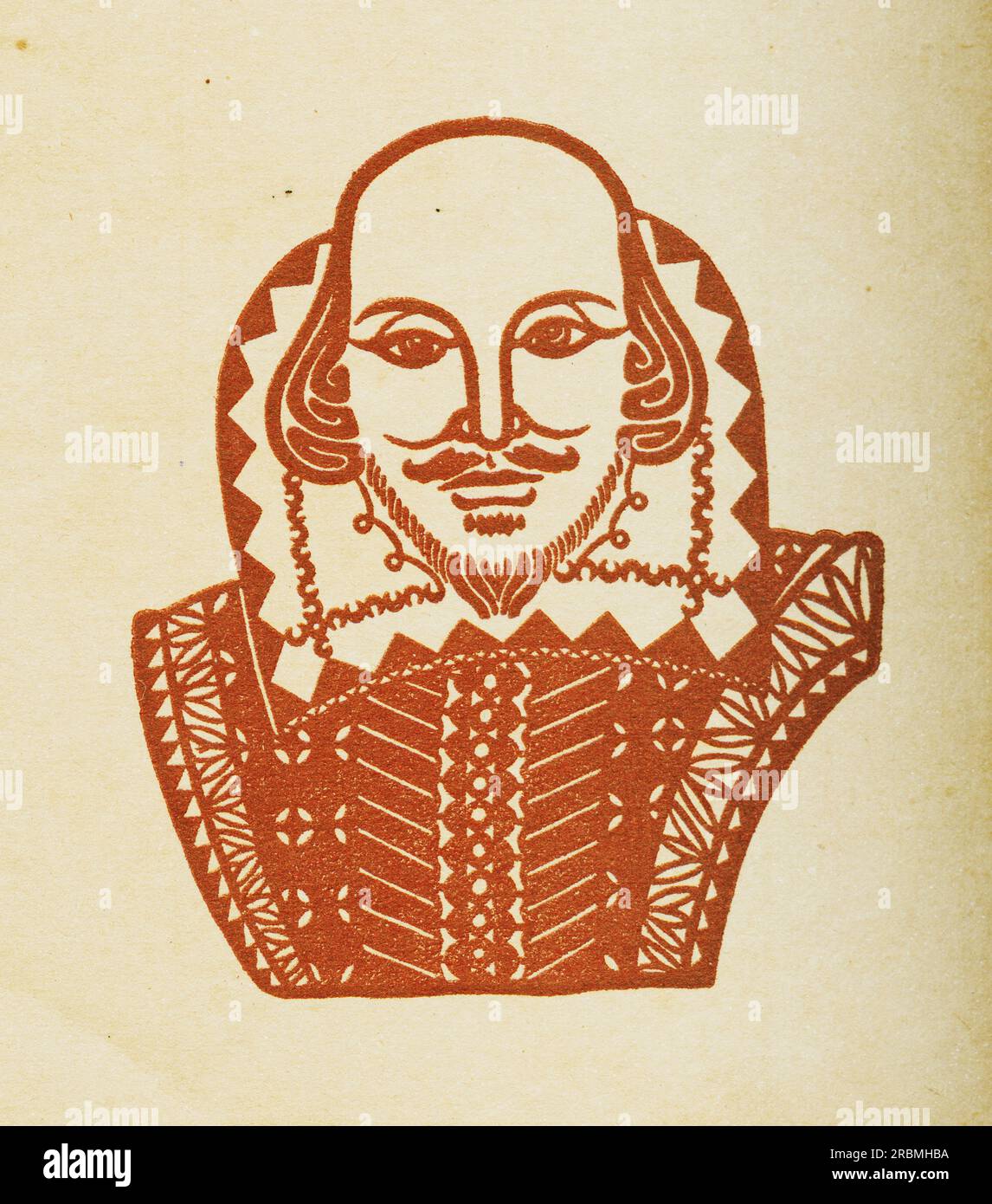 Ritratto di William Shakespeare, di Meng Shi, un artista cinese Foto Stock