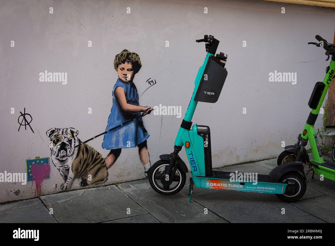 I graffiti sono una forma di arte visiva che comporta la creazione di disegni, immagini o scritte su superfici come pareti, edifici, treni o spazi pubblici Foto Stock
