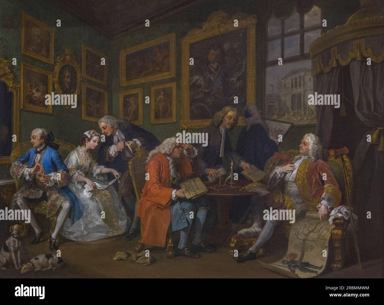 The Marriage Settlement, Marriage A-la-Mode, William Hogarth, 1743, Foto Stock