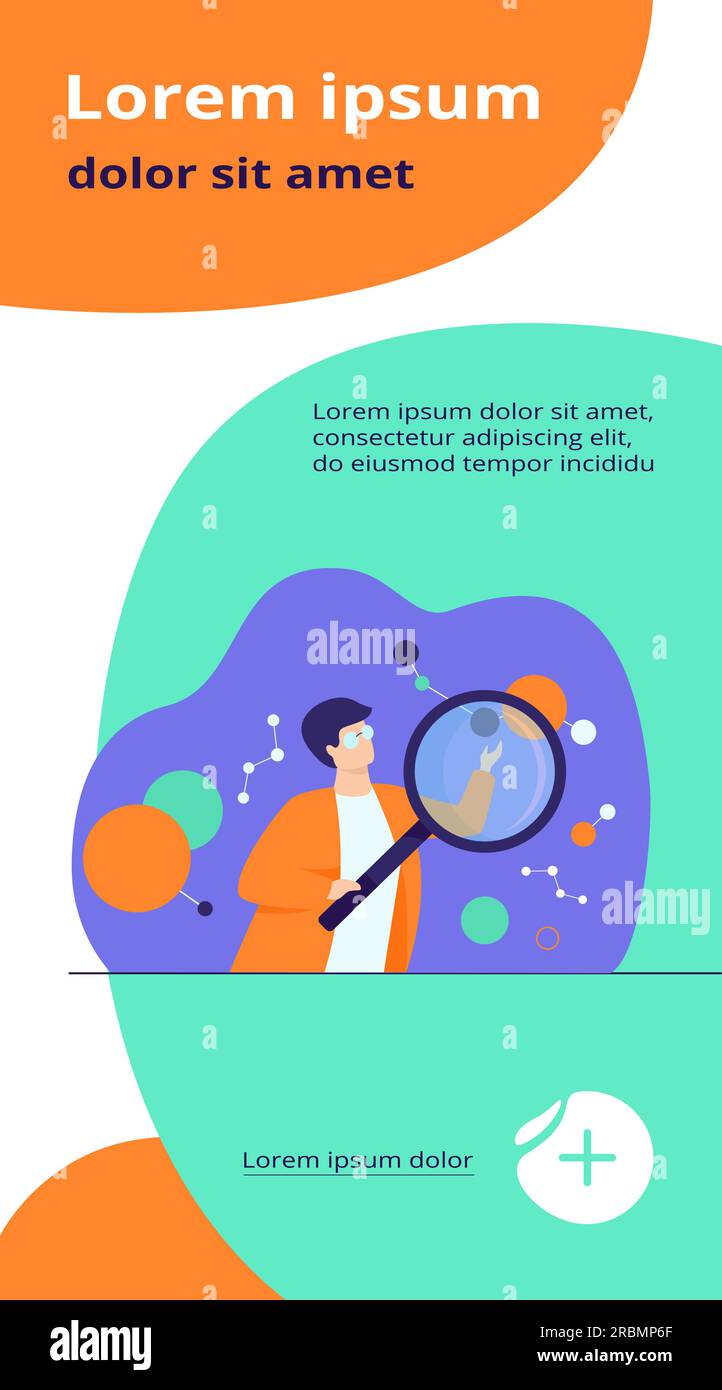 Scienziato che fa ricerca scientifica Illustrazione Vettoriale