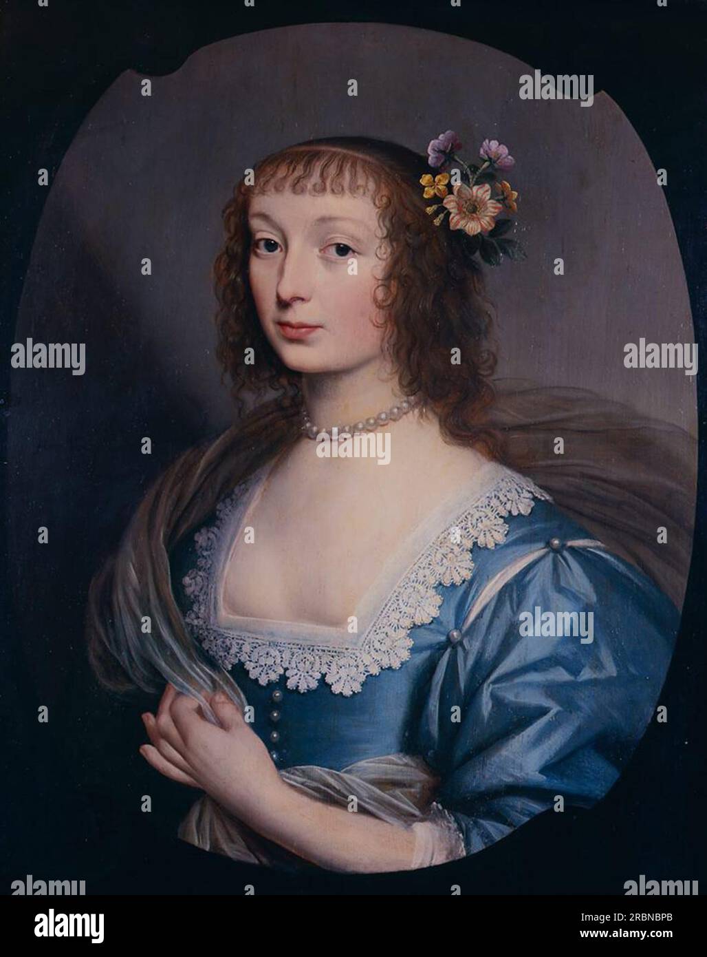 Ritratto di una donna sconosciuta o Louise Christine Von Solms-Braunfels, sorella di Amalia Von Solms-Braunfels 1636 di Gerard van Honthorst Foto Stock