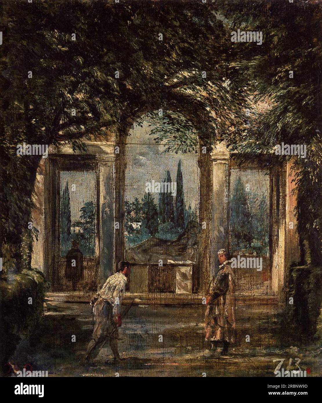 I Giardini di Villa Medici a Roma 1630 di Diego Velazquez Foto Stock