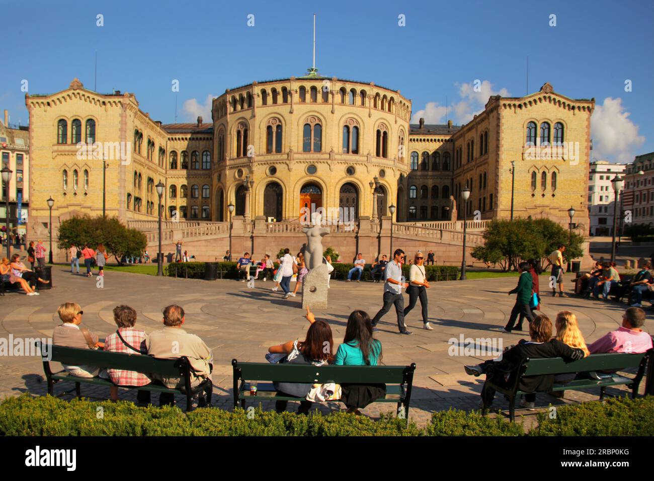 Parlament, Oslo, Norvegia Foto Stock